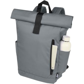 Byron 15.6" GRS RPET roll-top backpack 18L Light grey