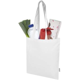 Madras Blend 140 g/m² Tragetasche aus GRS-recycelter Baumwolle 7L Weiß