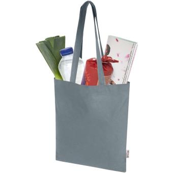 Madras Blend 140 g/m² Tragetasche aus GRS-recycelter Baumwolle 7L Grau
