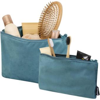 Swift GRS recycled velvet toiletry bag set Dark blue