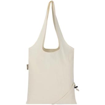 Madras Blend 140 g/m², GRS-zertifizierte, faltbare Baumwoll Tragetasche, 7 l Natur