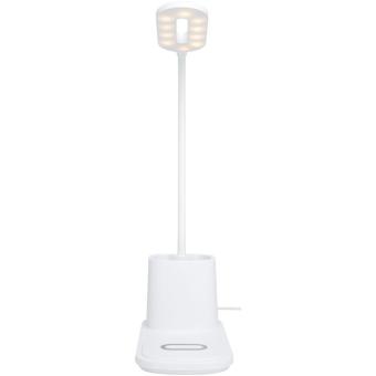 Bright desk lamp and organizer with wireless charger White