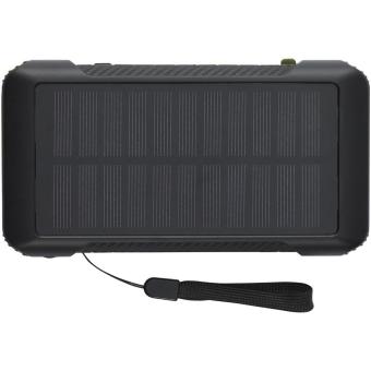 Soldy 10.000 mAh Solardynamo-Powerbank aus recyceltem GRS Kunststoff Olivgrün