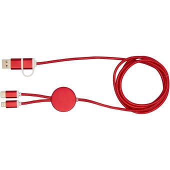 Alasia 150 cm 5-in-1 Kabel aus recyceltem Kunststoff für Datenübertragung und 27W Schnellladung Rot