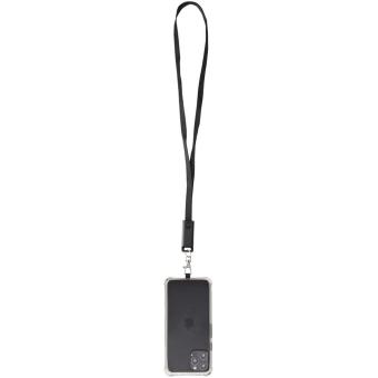 Franz 5 in 1 Lanyard Kabel aus recyceltem Kunststoff für Smartphones mit integrierter Datensynchronisierung und 65 W Schnellladefunktion Schwarz