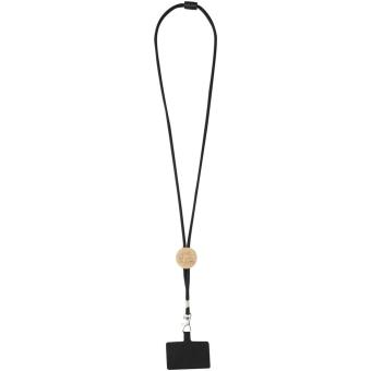 Adhab smartphone lanyard with bamboo details Black