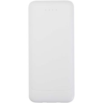Adhil 10.000 mAh 10W recycled plastic power bank with 2 built-in cables White