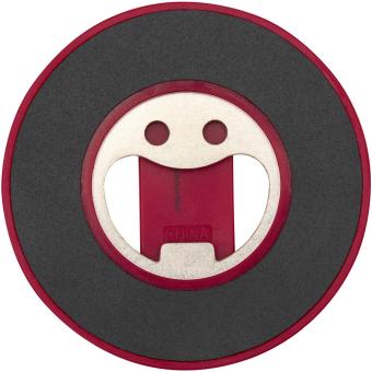 Ain recycled plastic magnetic phone stand with bottle opener Red