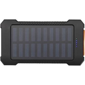 Altair 5000 mAh 10W recycled plastic rugged solar power bank with built-in torch Black