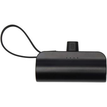 Alnair 10 W 5000 mAh Typ C Powerbank aus recyceltem Kunststoff mit integriertem Klappständer und 2 in 1 Kabel Schwarz