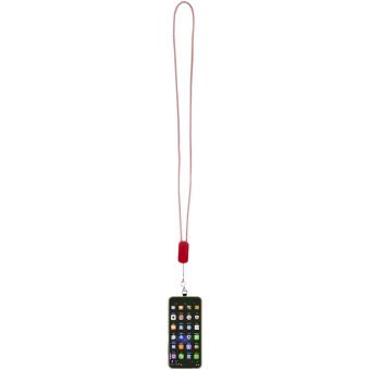 Anser recycled plastic smartphone lanyard with 27W 5-in-1 built-in cable Red