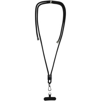 Vega verstellbares, recyceltes Smartphone Lanyard Schwarz