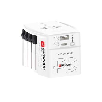 SKROSS® MUV AC65PD world adapter with USB-C cable White
