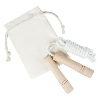 Denise wooden skipping rope in cotton pouch Wooden