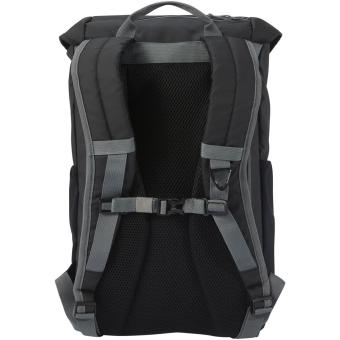 Aqua 15,6" GRS recycelter wasserabweisender Laptop-Rucksack 23 L Schwarz