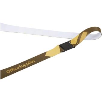 Addie sublimation lanyard with safety breakaway, black/white Black/white | 25mm