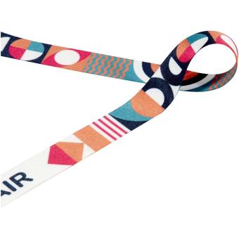 Leia sublimation RPET lanyard with 2 keyrings, white White | 10mm