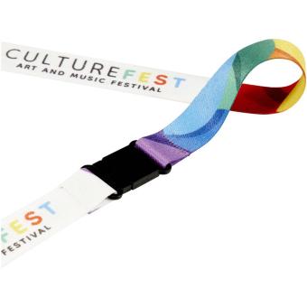 Lois Sublimation RPET-Lanyard mit Sicherheitsverschluss, schwarz/weiss Schwarz/weiss | 10mm