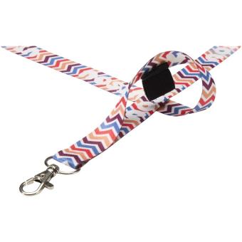 Neve sublimation lanyard with loop, black/white Black/white | 20mm