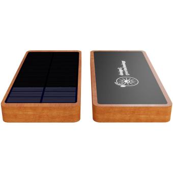 SCX.design P32 Solar-Powerbank 10.000 mAh mit Leuchtlogo Holz