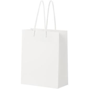 Handmade 170 g/m2 integra paper bag with plastic handles - medium White