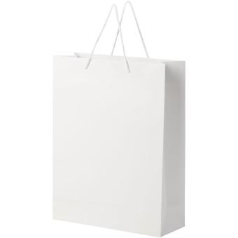 Handmade 170 g/m2 integra paper bag with plastic handles - X large White