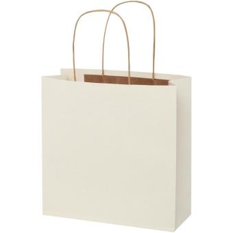 Agricultural waste 150 g/m2 paper bag with twisted handles - small White