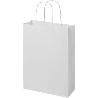 Kraftpapiertasche 120 g/m² mit gedrehten Griffen – 24 × 9 × 32 cm Weiß