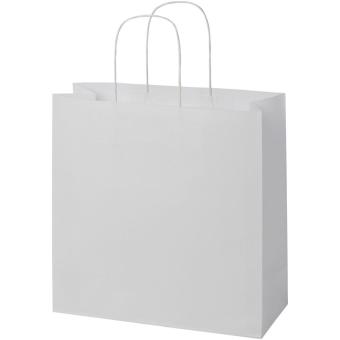 Kraftpapiertasche 120 g/m² mit gedrehten Griffen – XL Weiß