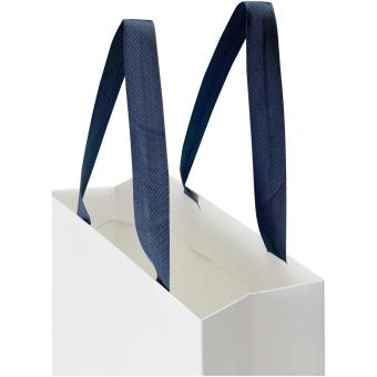 Smartfold Papiertüte, 210 g/m², mit Bandgriffen und Glanzlaminierung – 24 x 10 x 24 cm Blau