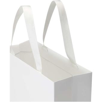 Smartfold Papiertüte, 210 g/m², mit Bandgriffen und matter Laminierung – 31 x 12 x 31 cm Weiß