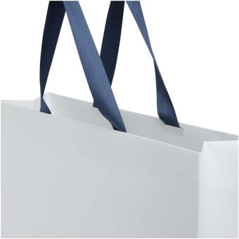 Smartfold Papiertüte, 210 g/m², mit Bandgriffen und matter Laminierung – 42 x 12 x 35 cm Blau