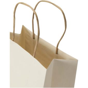 Landwirtschaftliche Altpapiertasche, 150 g/m², mit gedrehten Tragegriffen – 18 x 9 x 23 cm Weiß