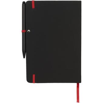 Noir Edge A5 Notizbuch mit farbigem Rand Schwarz/rot