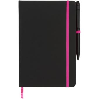 Noir Edge A5 Notizbuch mit farbigem Rand, schwarz Schwarz, rosa