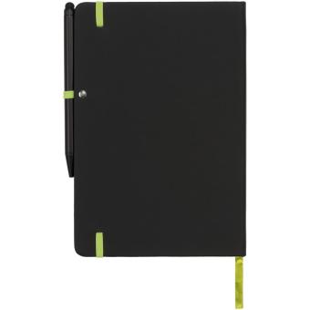 Noir Edge A5 Notizbuch mit farbigem Rand, schwarz Schwarz, limone