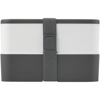 MIYO Doppel-Lunchbox Dunkelgrau/weiß