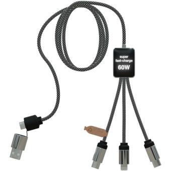 SCX.design C33 60W Typ C Ladekabel mit doppeltem Leuchtlogo Rauch grau