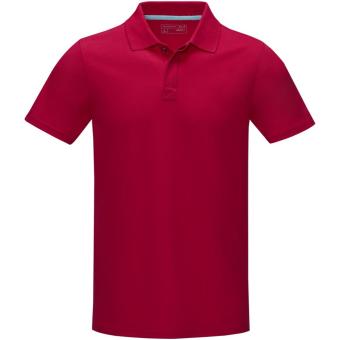 Graphite short sleeve men’s GOTS organic polo, red Red | XS