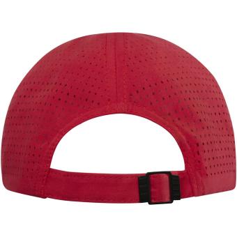 Mica 6 panel GRS recycled cool fit cap Red