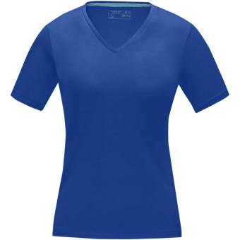 Kawartha short sleeve women's organic v-neck t-shirt, aztec blue Aztec blue | XS