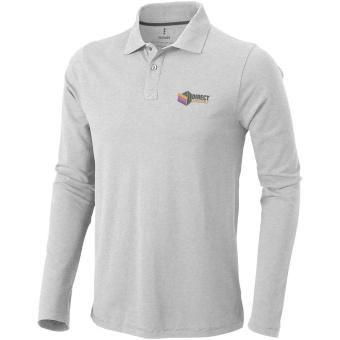 Oakville Langarm Poloshirt für Herren, Grau meliert Grau meliert | XS