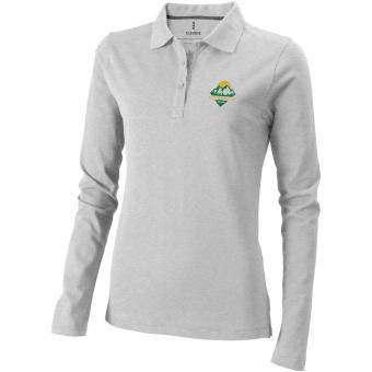 Oakville Langarm Poloshirt für Damen, Grau meliert Grau meliert | XS