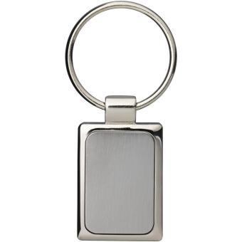Sergio rectangular metal keychain Silver