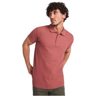 Star short sleeve men's polo, red Red | L