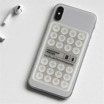 Telefonhalter Saugnapf Sonderanfertigung inklusive Druck 