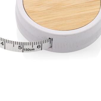 XD Collection RCS recycled plastic & bamboo tailor tape White/brown