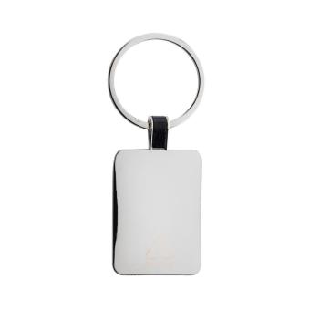 XD Collection RCS recycled zinc alloy rectangle keyring Silver