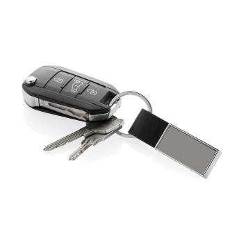 XD Collection Luxury PU keychain RCS recycled zinc alloy Black