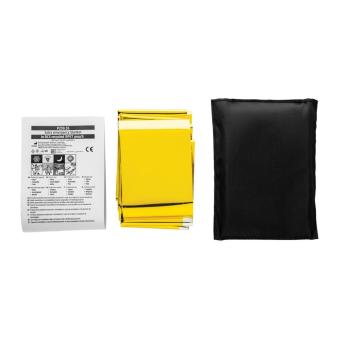 XD Collection Solra emergency blanket in RCS recycled RPET pouch Black